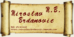 Miroslav Brdanović vizit kartica